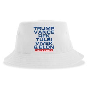 Trump Vance Rfk Tulsi Vivek And Elon Unity Party Sustainable Bucket Hat