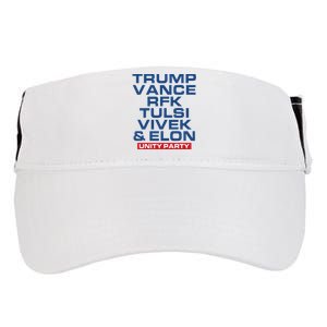 Trump Vance Rfk Tulsi Vivek And Elon Unity Party Adult Drive Performance Visor