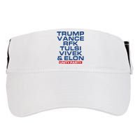 Trump Vance Rfk Tulsi Vivek And Elon Unity Party Adult Drive Performance Visor