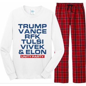 Trump Vance Rfk Tulsi Vivek And Elon Unity Party Long Sleeve Pajama Set