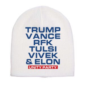 Trump Vance Rfk Tulsi Vivek And Elon Unity Party Short Acrylic Beanie