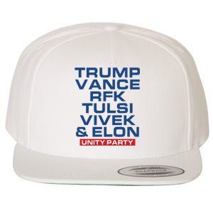 Trump Vance Rfk Tulsi Vivek And Elon Unity Party Wool Snapback Cap