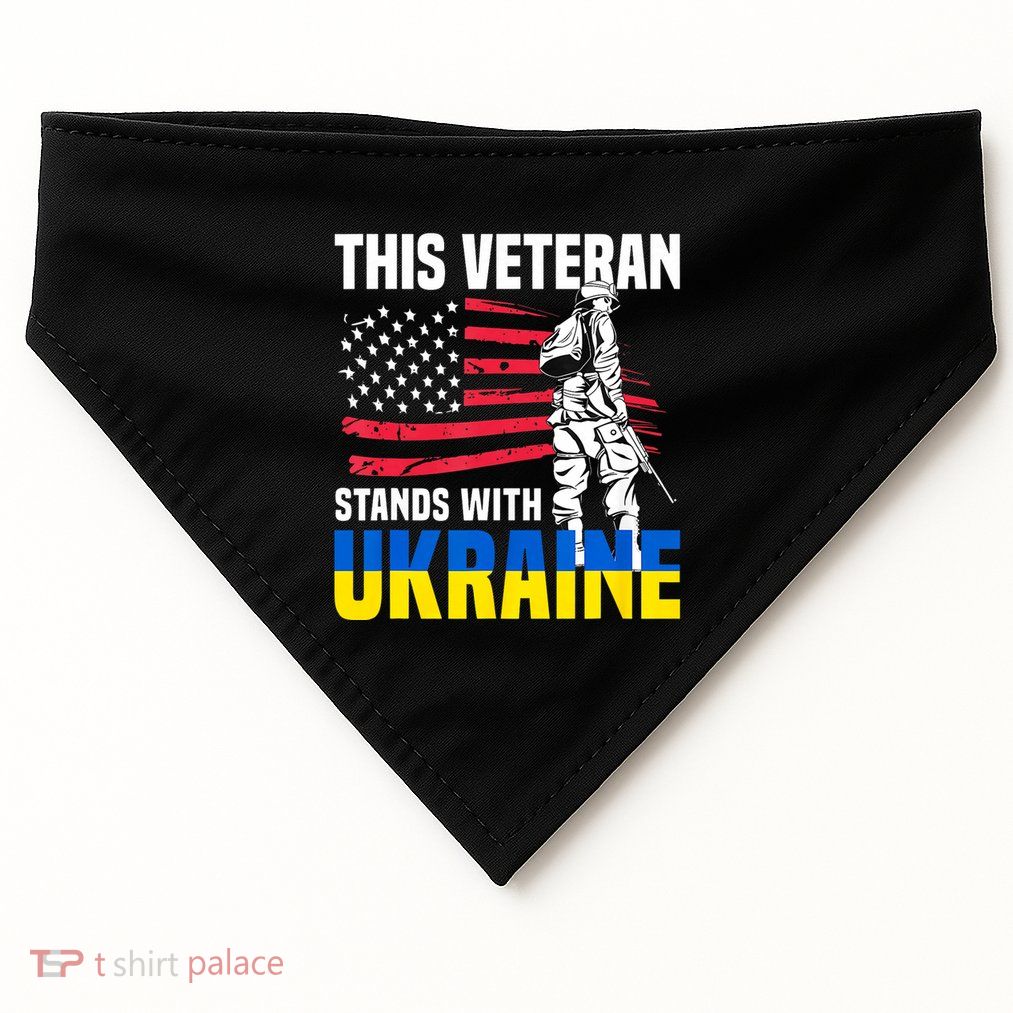 This Veteran Stands With Ukraine USA-Made Doggie Bandana