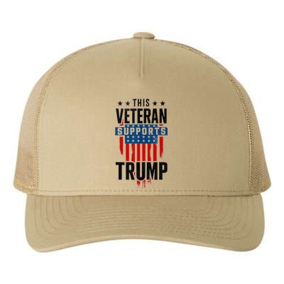 This Veteran Supports Trump 2024 American Flag 4th Of July Yupoong Adult 5-Panel Trucker Hat