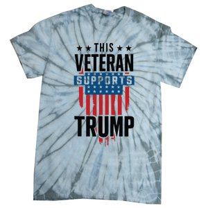 This Veteran Supports Trump 2024 American Flag 4th Of July Tank Top Tie-Dye T-Shirt