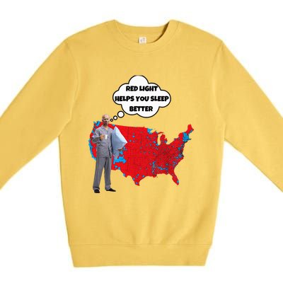 Trump Vs. Sleepy Joe Red Light Usa Map Premium Crewneck Sweatshirt