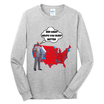 Trump Vs. Sleepy Joe Red Light Usa Map Tall Long Sleeve T-Shirt