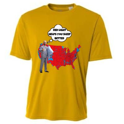 Trump Vs. Sleepy Joe Red Light Usa Map Cooling Performance Crew T-Shirt