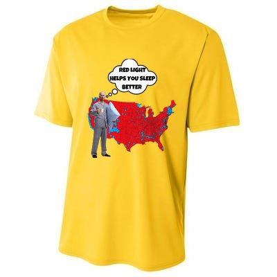 Trump Vs. Sleepy Joe Red Light Usa Map Performance Sprint T-Shirt