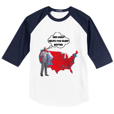 Trump Vs. Sleepy Joe Red Light Usa Map Baseball Sleeve Shirt