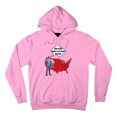 Trump Vs. Sleepy Joe Red Light Usa Map Hoodie