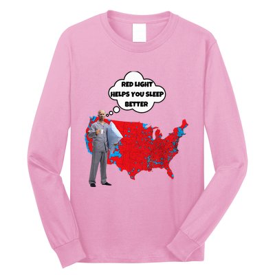 Trump Vs. Sleepy Joe Red Light Usa Map Long Sleeve Shirt