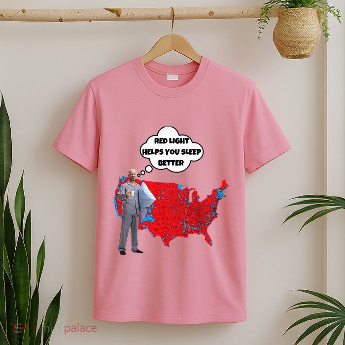 Trump Vs. Sleepy Joe Red Light Usa Map T-Shirt