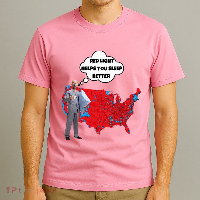 Trump Vs. Sleepy Joe Red Light Usa Map T-Shirt