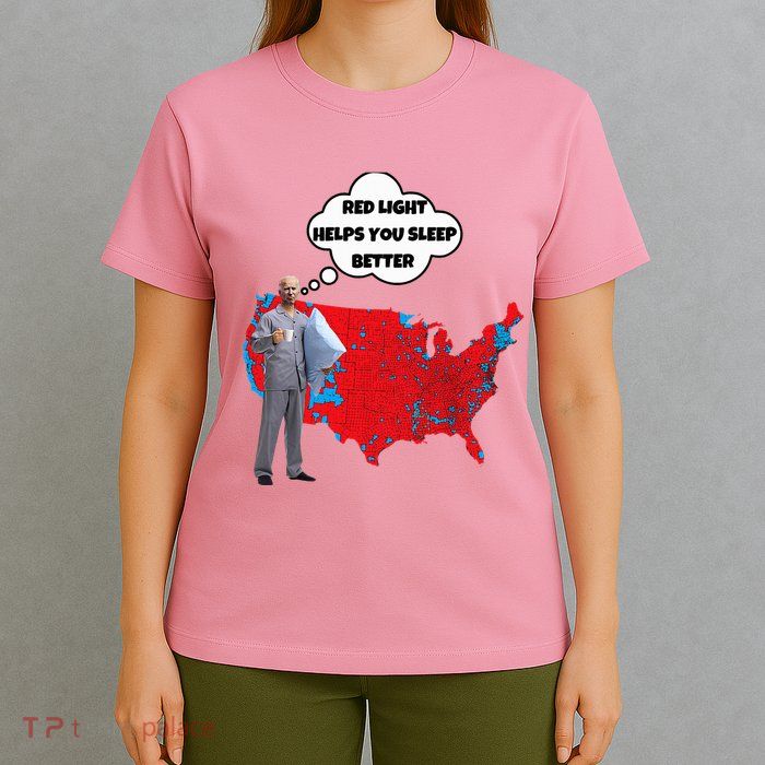 Trump Vs. Sleepy Joe Red Light Usa Map T-Shirt