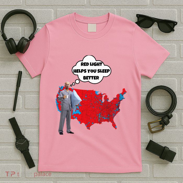 Trump Vs. Sleepy Joe Red Light Usa Map T-Shirt