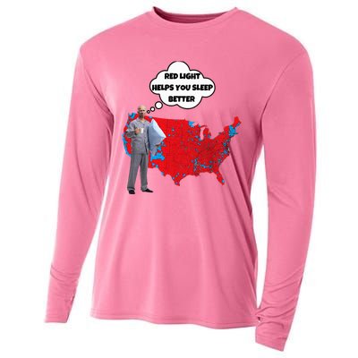 Trump Vs. Sleepy Joe Red Light Usa Map Cooling Performance Long Sleeve Crew