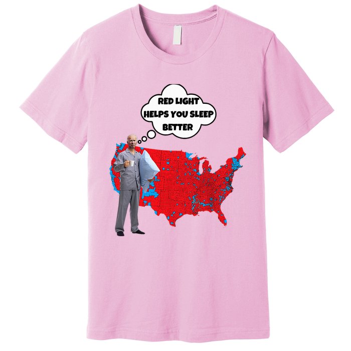 Trump Vs. Sleepy Joe Red Light Usa Map Premium T-Shirt