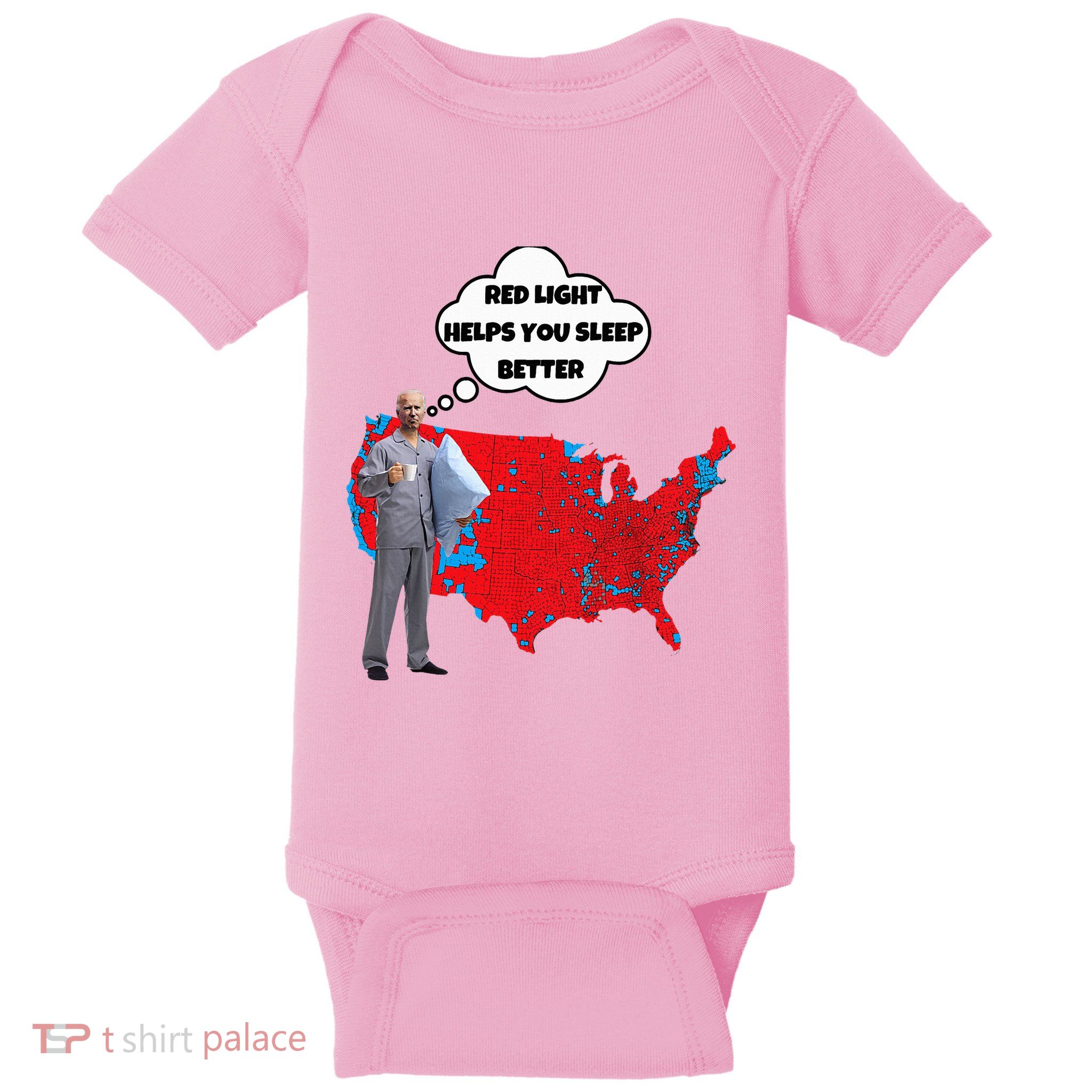 Trump Vs. Sleepy Joe Red Light Usa Map Baby Bodysuit