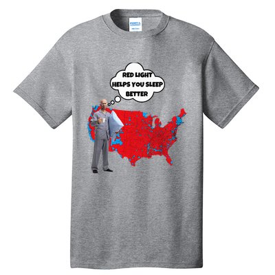 Trump Vs. Sleepy Joe Red Light Usa Map Tall T-Shirt