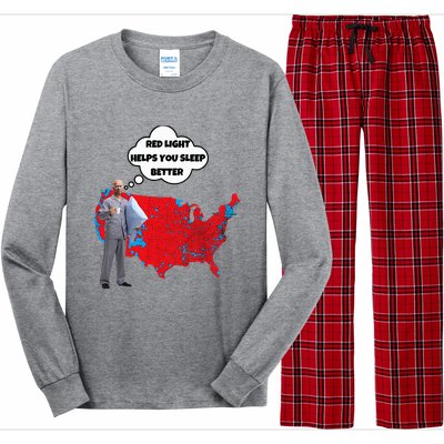 Trump Vs. Sleepy Joe Red Light Usa Map Long Sleeve Pajama Set