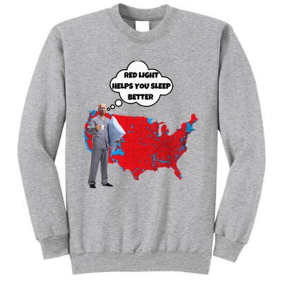 Trump Vs. Sleepy Joe Red Light Usa Map Tall Sweatshirt