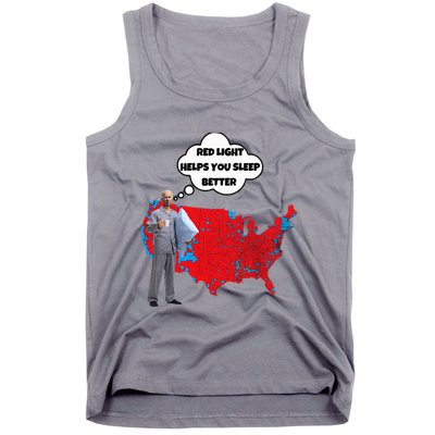 Trump Vs. Sleepy Joe Red Light Usa Map Tank Top