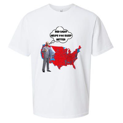 Trump Vs. Sleepy Joe Red Light Usa Map Sueded Cloud Jersey T-Shirt