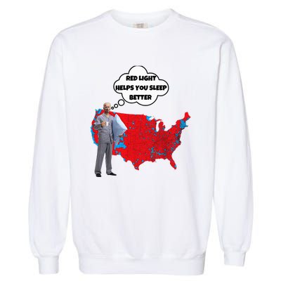 Trump Vs. Sleepy Joe Red Light Usa Map Garment-Dyed Sweatshirt