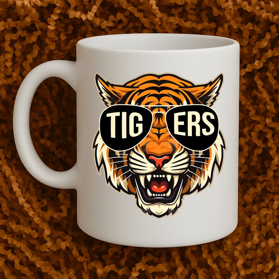 Tigers Vintage Sports Name Design Mug
