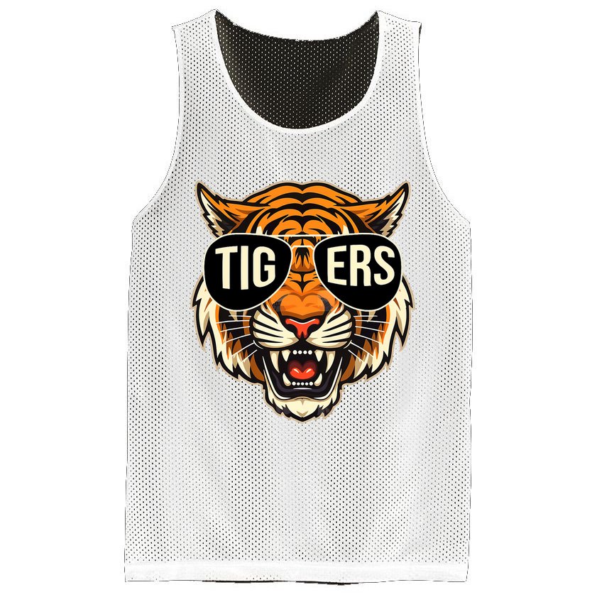Tigers Vintage Sports Name Design Mesh Reversible Basketball Jersey Tank