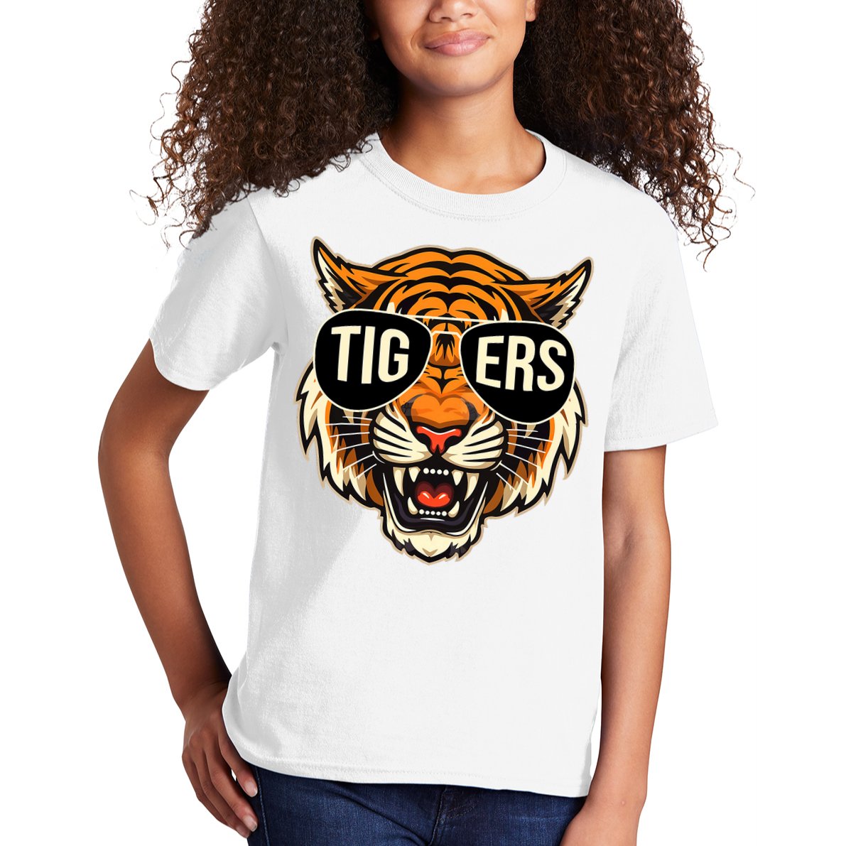 Tigers Vintage Sports Name Design Kids T-Shirt