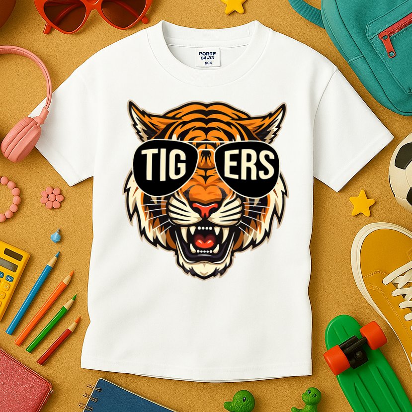 Tigers Vintage Sports Name Design Kids T-Shirt