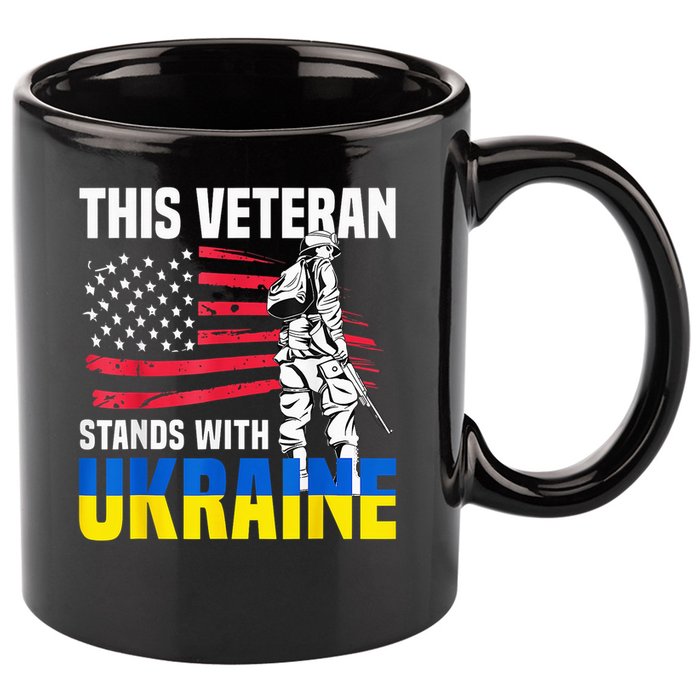 This Veteran Stands With Ukraine 11oz C Handle Ceramic Mug