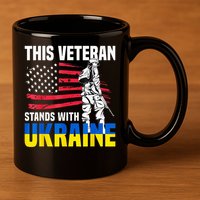 This Veteran Stands With Ukraine 11oz C Handle Ceramic Mug