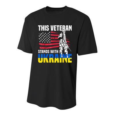 This Veteran Stands With Ukraine Youth Performance Sprint T-Shirt