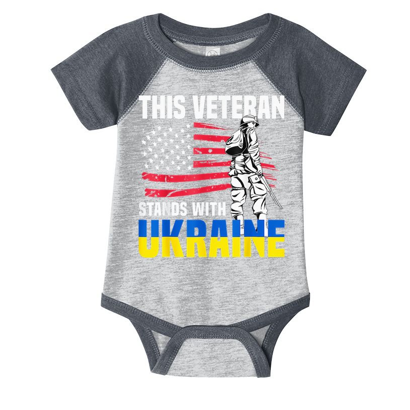 This Veteran Stands With Ukraine Infant Baby Jersey Bodysuit