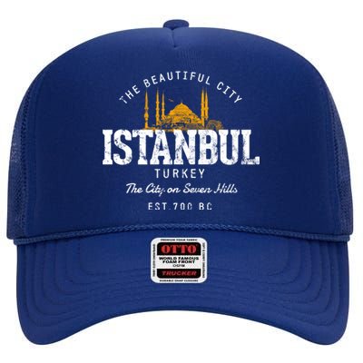 Turkey Vacation Souvenir Istanbul Gift High Crown Mesh Back Trucker Hat