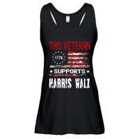 This Veteran Supports Harris Walz 2024 American Flag Ladies Essential Flowy Tank