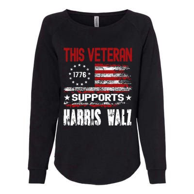 This Veteran Supports Harris Walz 2024 American Flag Womens California Wash Sweatshirt