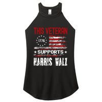 This Veteran Supports Harris Walz 2024 American Flag Women's Perfect Tri Rocker Tank