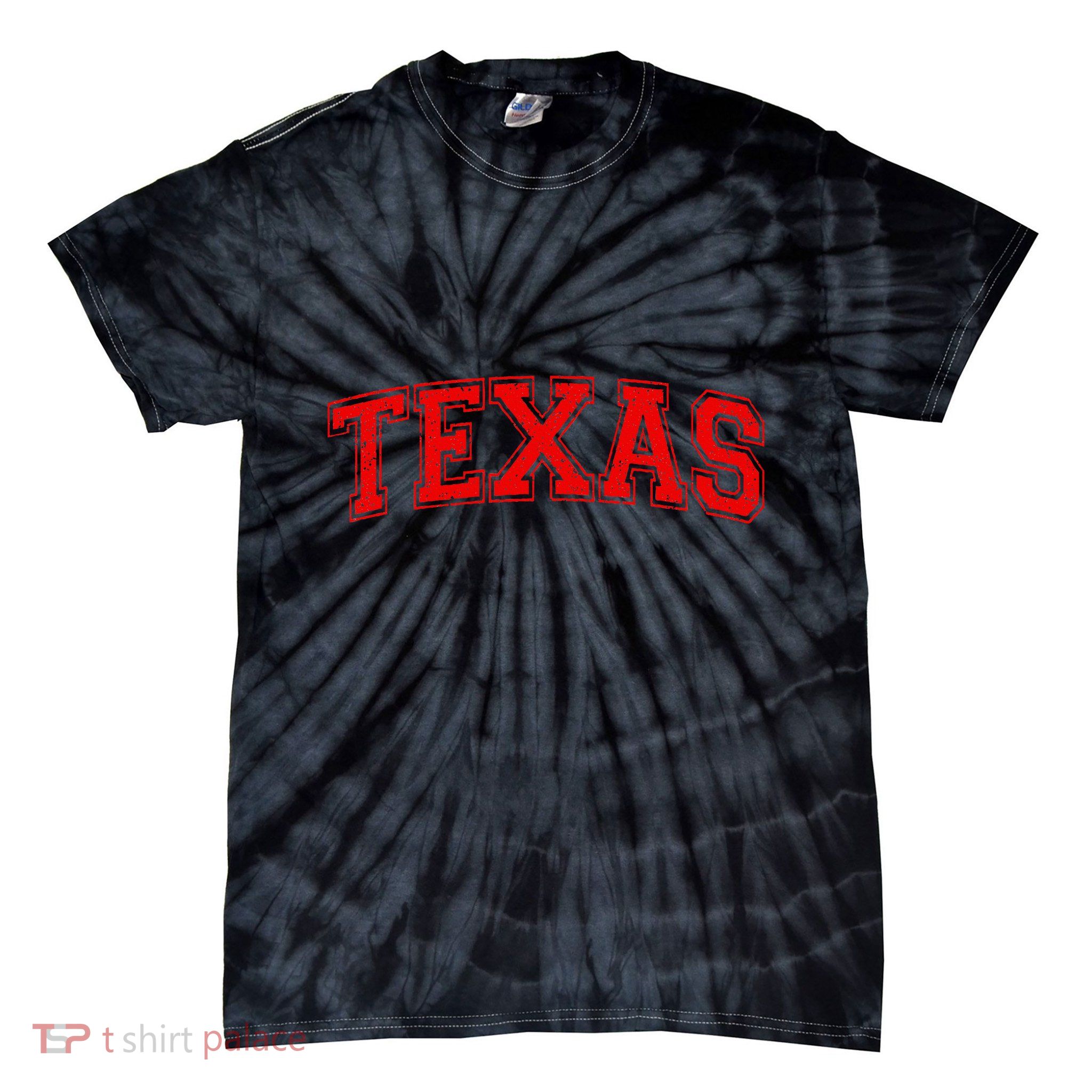 Texas Varsity Style Text Sports Athletic Jersey Style Tie-Dye T-Shirt