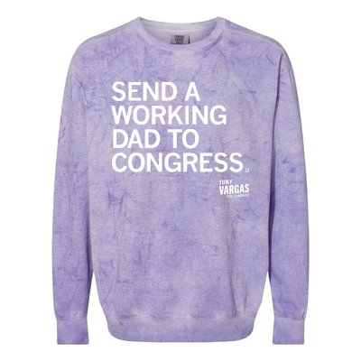 Tony Vargas Send A Working Dad To Congress Colorblast Crewneck Sweatshirt