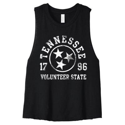 Tennessee Volunteer State Home Family Vintage Fade Orange Women's Racerback Cropped Tank