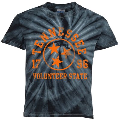 Tennessee Volunteer State Flag Home Vintage Distressed Kids Tie-Dye T-Shirt