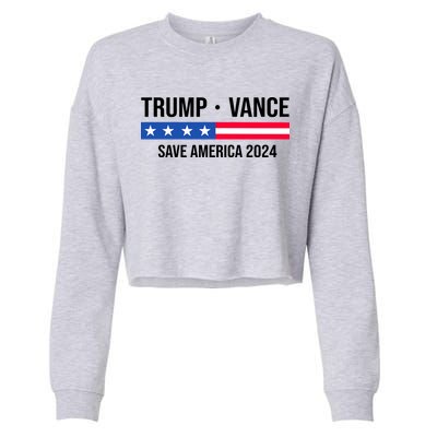 Trump Vance Save America 2024 Usa Election Cropped Pullover Crew