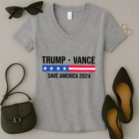 Trump Vance Save America 2024 Usa Election Women's V-Neck T-Shirt