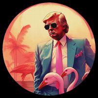 Trump Vice Style Sunglasses And Flamingos In Miami Sustainable Bucket Hat