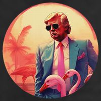 Trump Vice Style Sunglasses And Flamingos In Miami Adult Drive Performance Visor