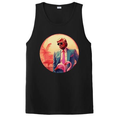 Trump Vice Style Sunglasses And Flamingos In Miami PosiCharge Competitor Tank